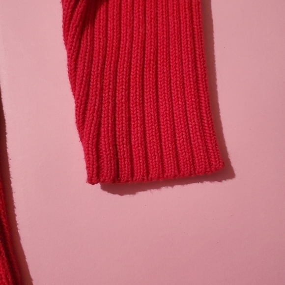 🍎 Lands End Red Knit Sweater Heavy - Picture 2 of 6